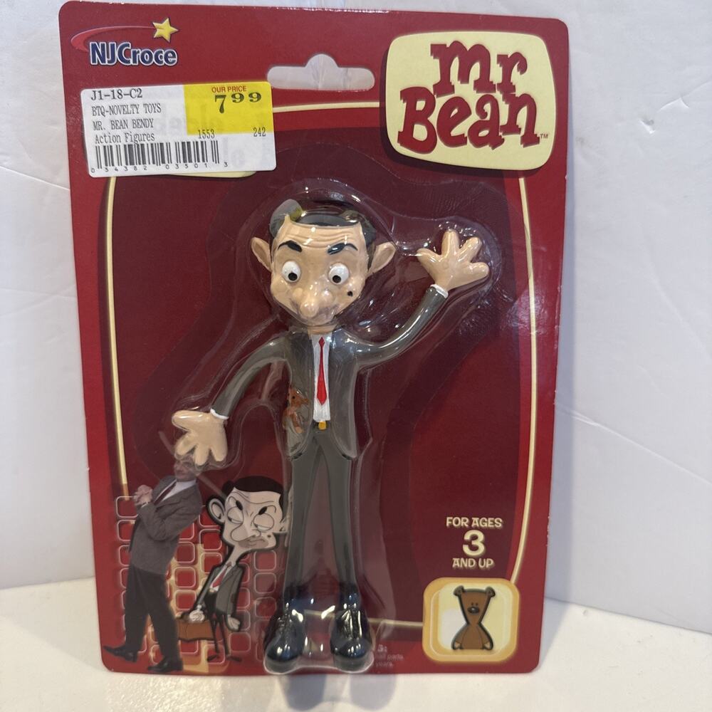 New NJCroce 6" Mr. Bean " A Beany Bendable " Figurine 1990 Vintage